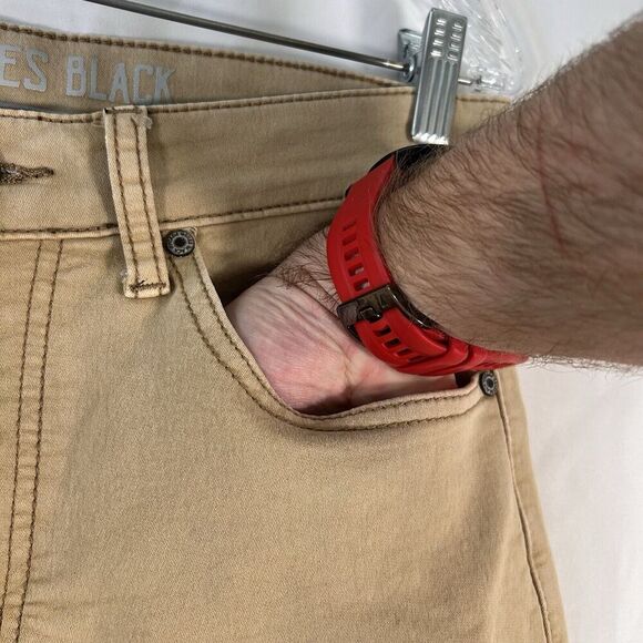 Vintage Genes Black Jeans Men's 30x30 Khaki Pants Tapered Cotton Blend - Picture 5 of 13